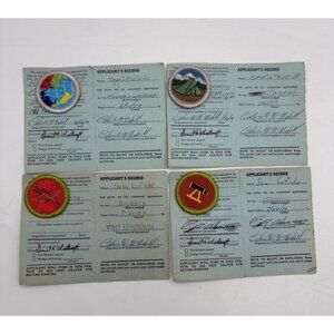1979 Boy Scout Application for Merit Badge Archery Citizenship Camping Surveying